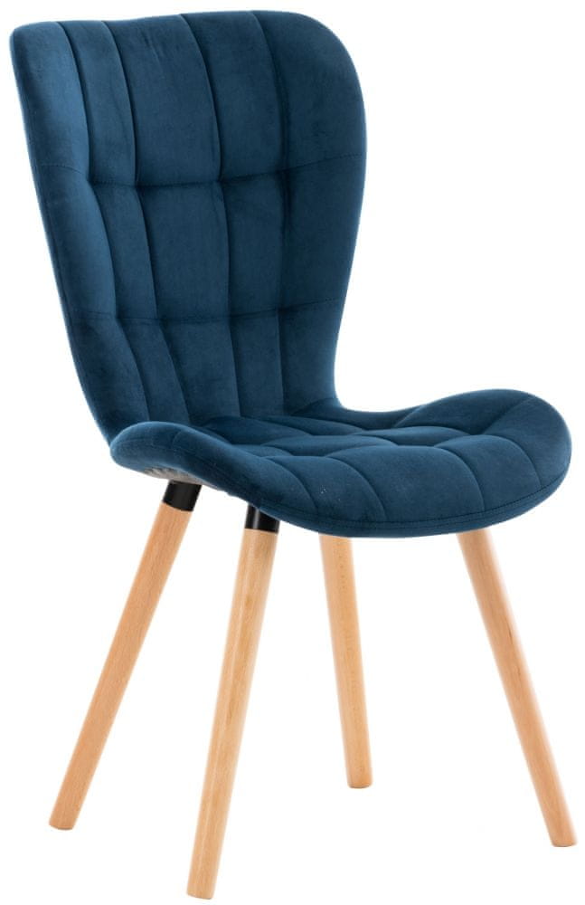 BHM Germany Jedálenská stolička Elda, zamat, modrá